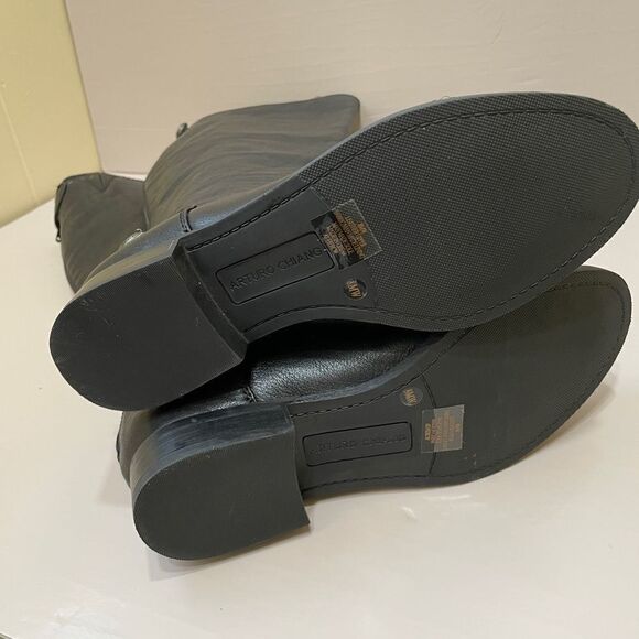 NEW WITHOUT TAGS ARTURO CHIANG RIDING BOOTS IN BLACK LEATHER - Picture 8 of 9